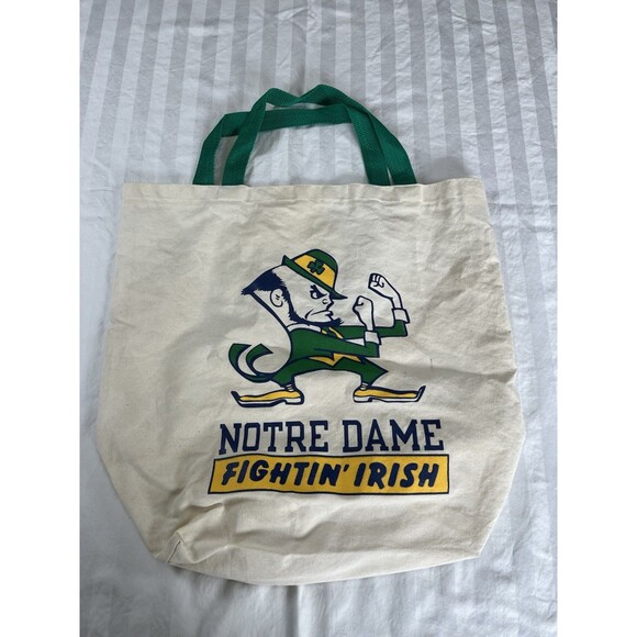 VTG Notre Dame Football Fighting Irish Authentic Tote Bag White Logo NCAA - Picture 1 of 6